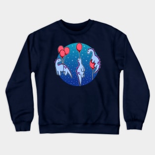 Dinosaurs Balloon Galaxy Crewneck Sweatshirt